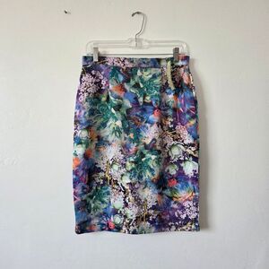 NEW Kingdom & State Floral Pencil Skirt Abstract Artsy Office Professional Large